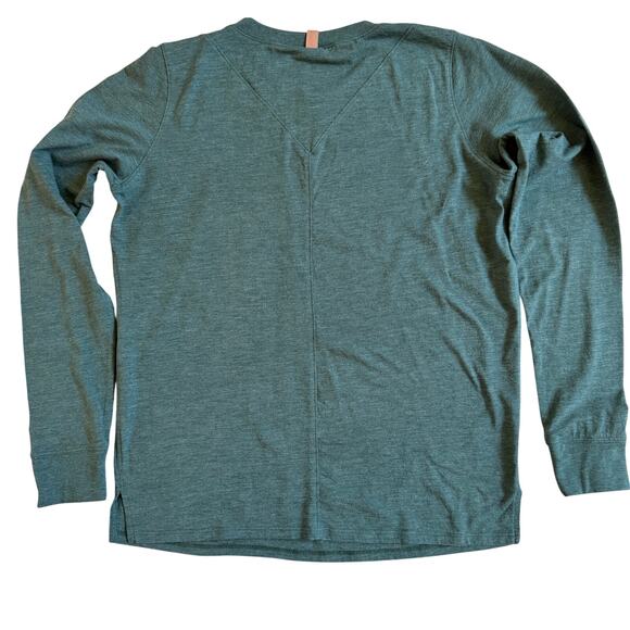 Lunya Women's Good In Bed Shirt Long Sleeve Supima Cotton Green Size XS EUC - Picture 2 of 6